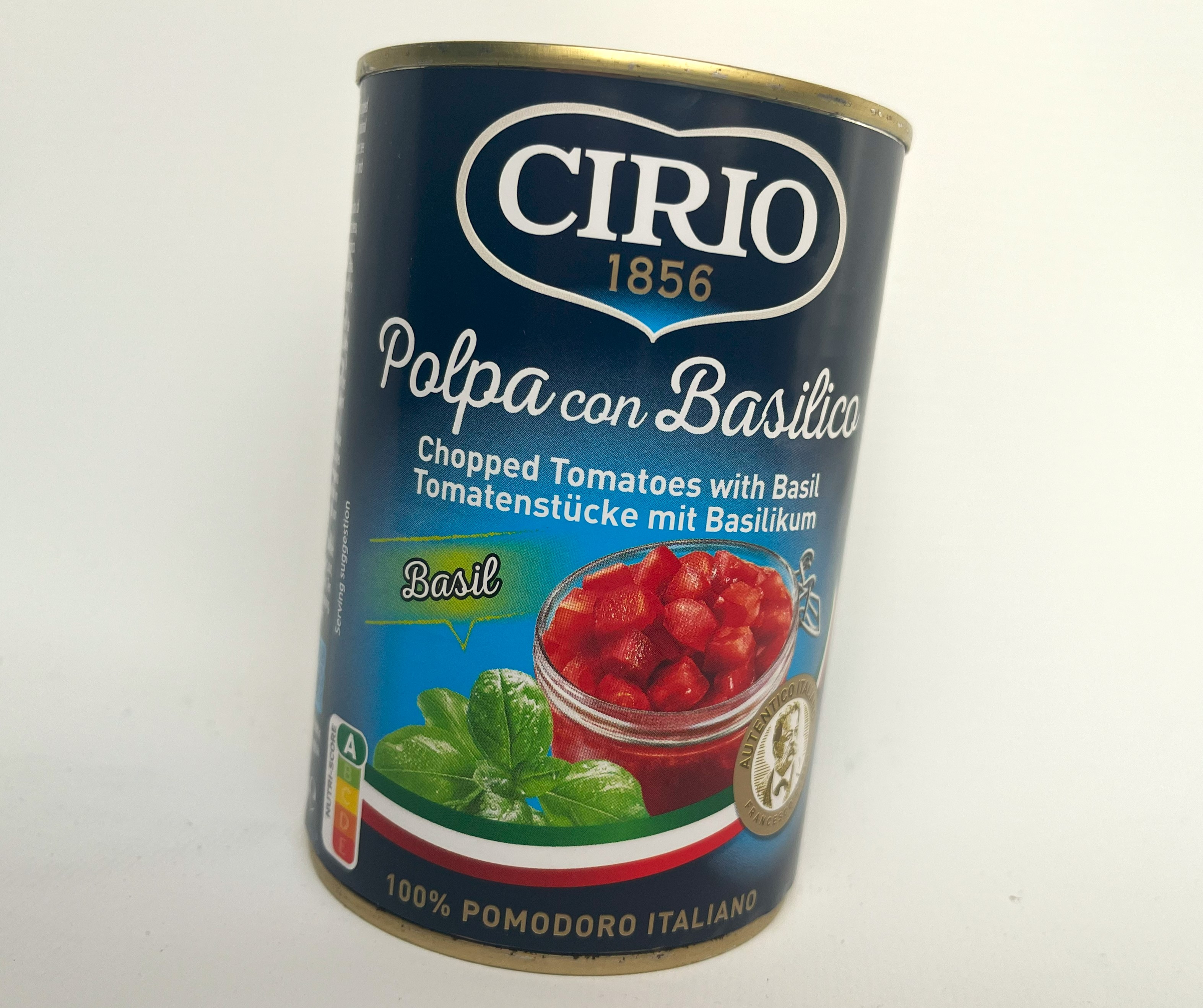 Polpa con Basilico | Francesco Cirio | 400g Nettogewicht | Tomatenstücke mit Basilikum