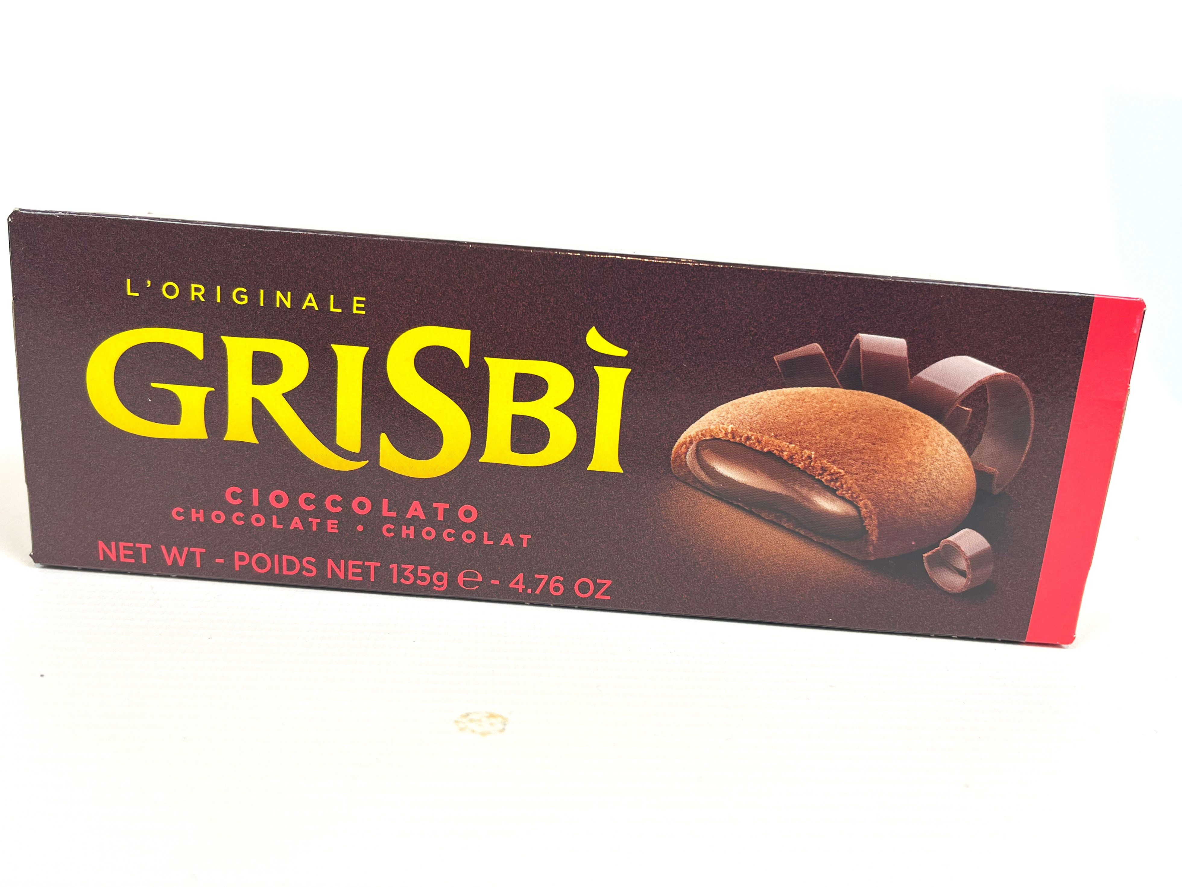 L'Originale Grisbi Cioccoloato| Vicenzi | Kekse mit Kakaocremefüllung mit Schokolade | Bisquit |135 g