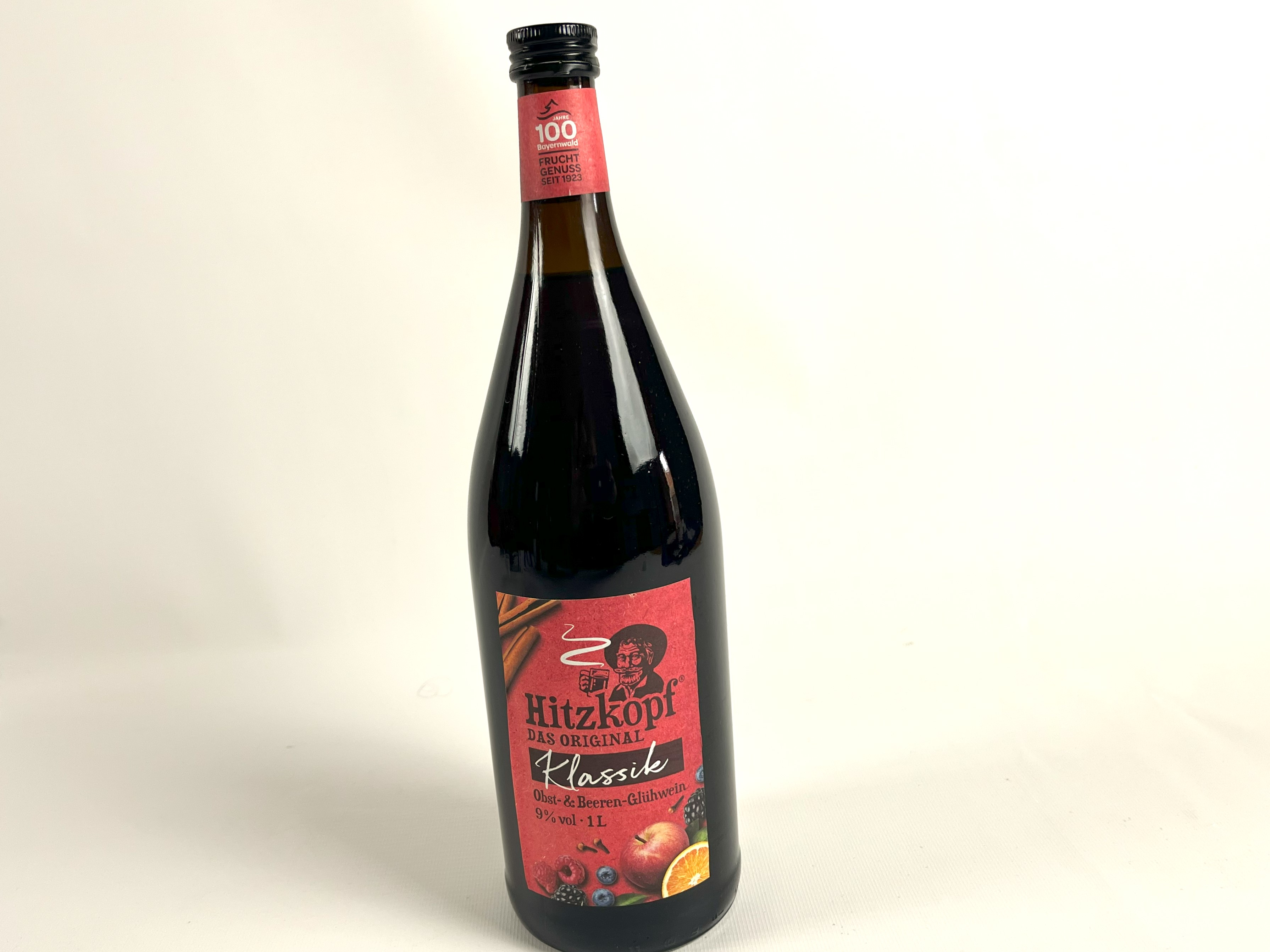 Hitzkopf Obst- & Beeren - Glühwein Klassik | Bayernwald | 9,0 % vol. | 1 Liter Flasche 