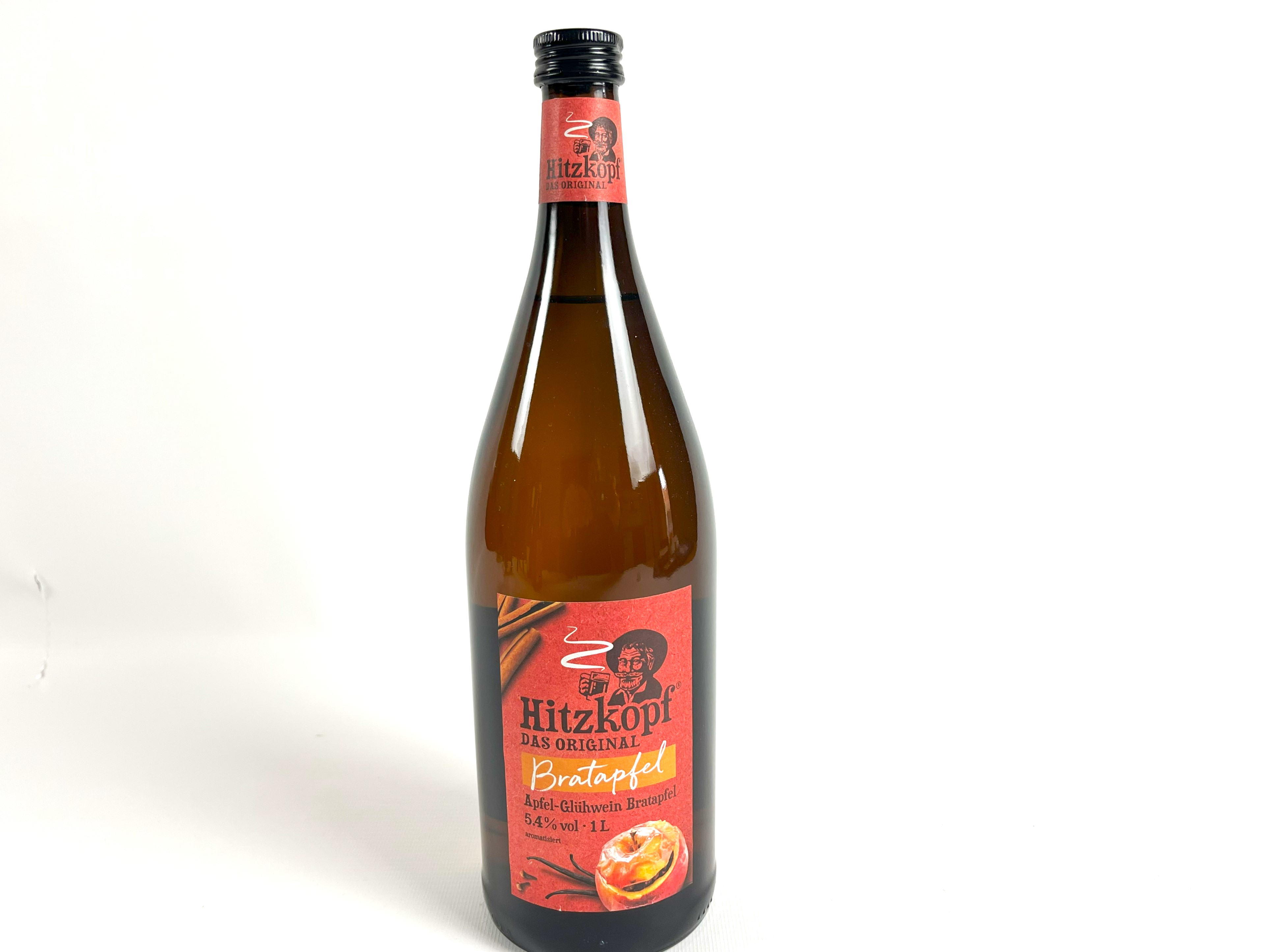 Hitzkopf Original Apfel - Glühwein Bratapfel | Bayernwald | 5,4 % vol. | 1 Liter Flasche