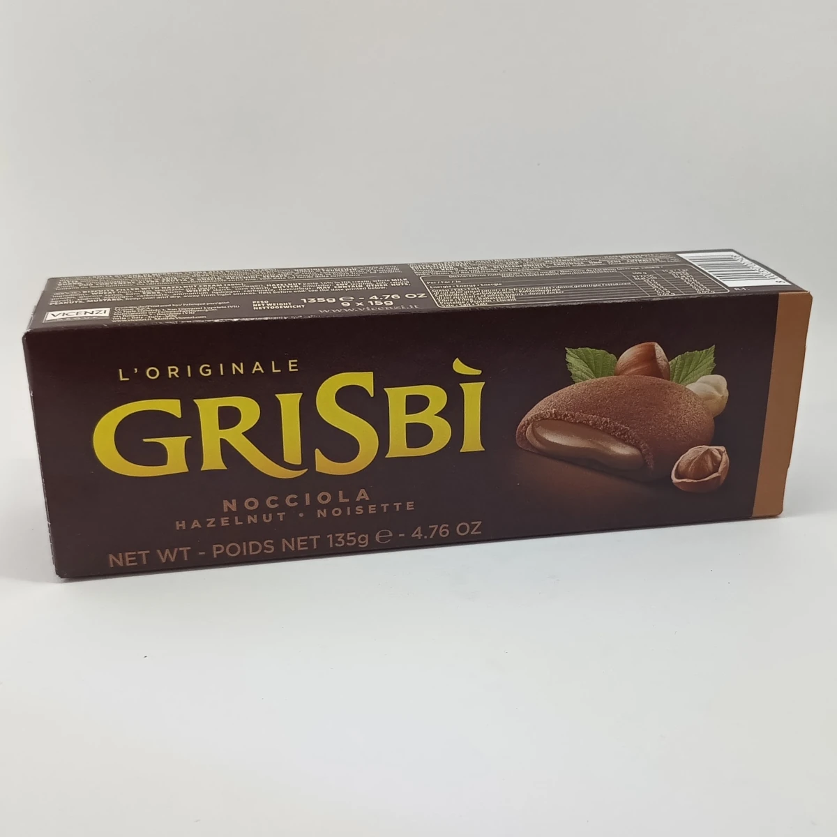 L'Originale Grisbi Nocciola| Vicenzi | Kekse mit Haselnuss Füllung | Bisquit |135 g