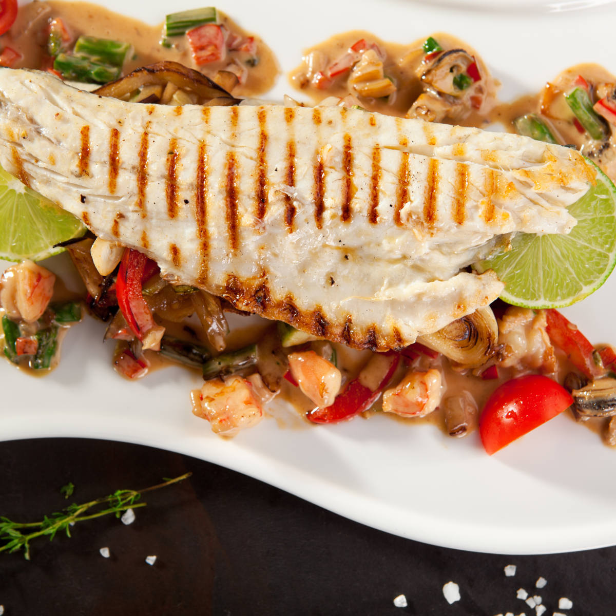 Knoblauch Wolfsbarsch