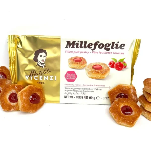 Blätterteiggebäck mit Himbeer