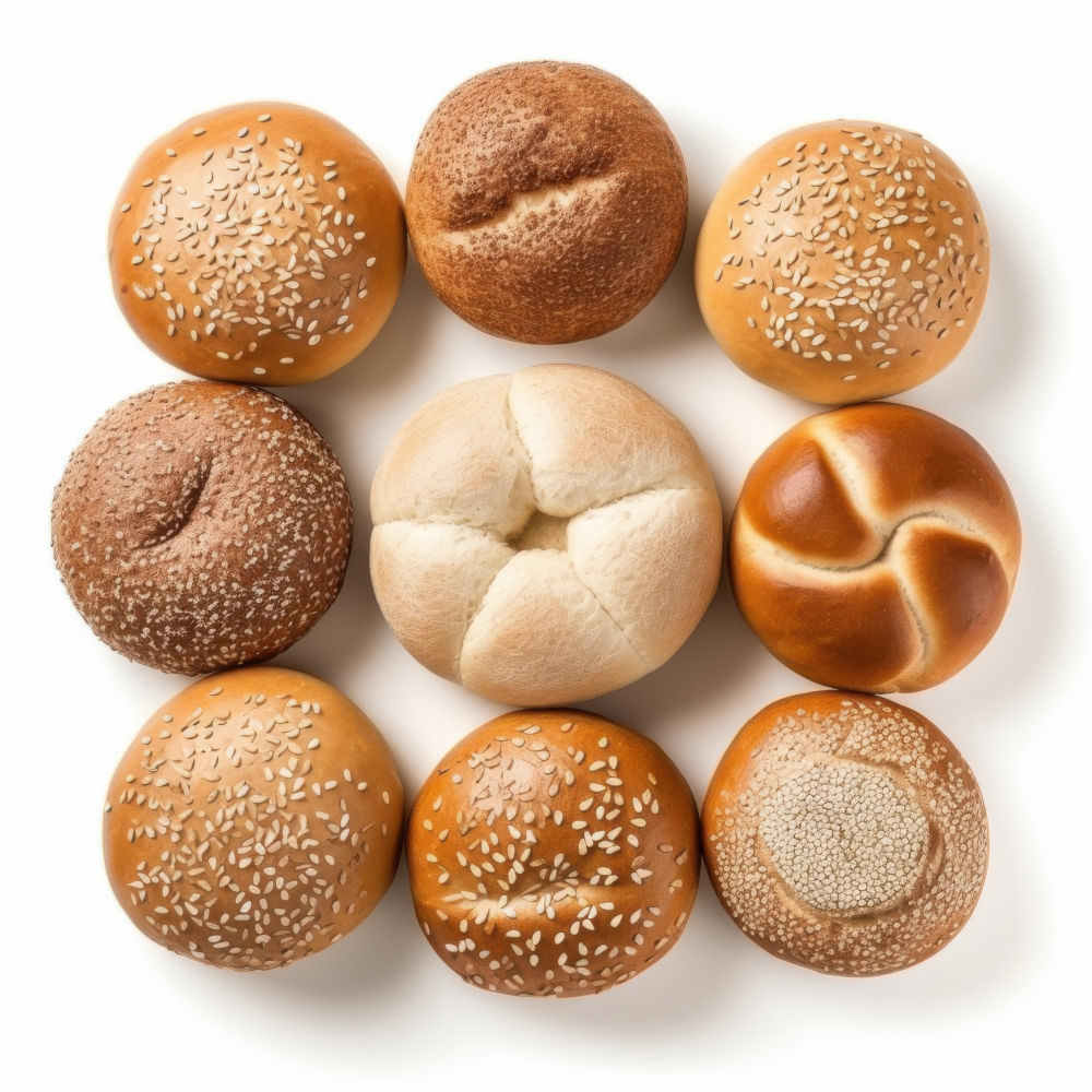 Eine Vielzahl von handwerklichen Broten ausgestellt