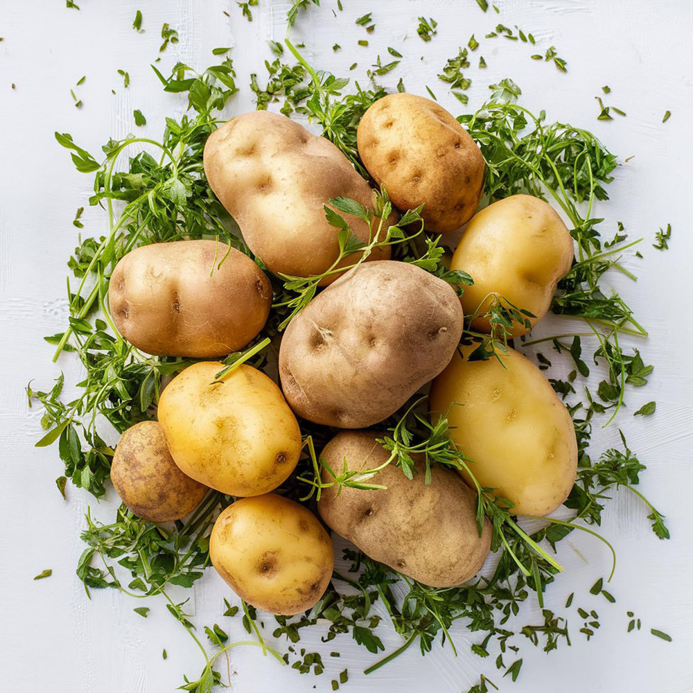 Frische Kartoffeln mit grünen Kräutern