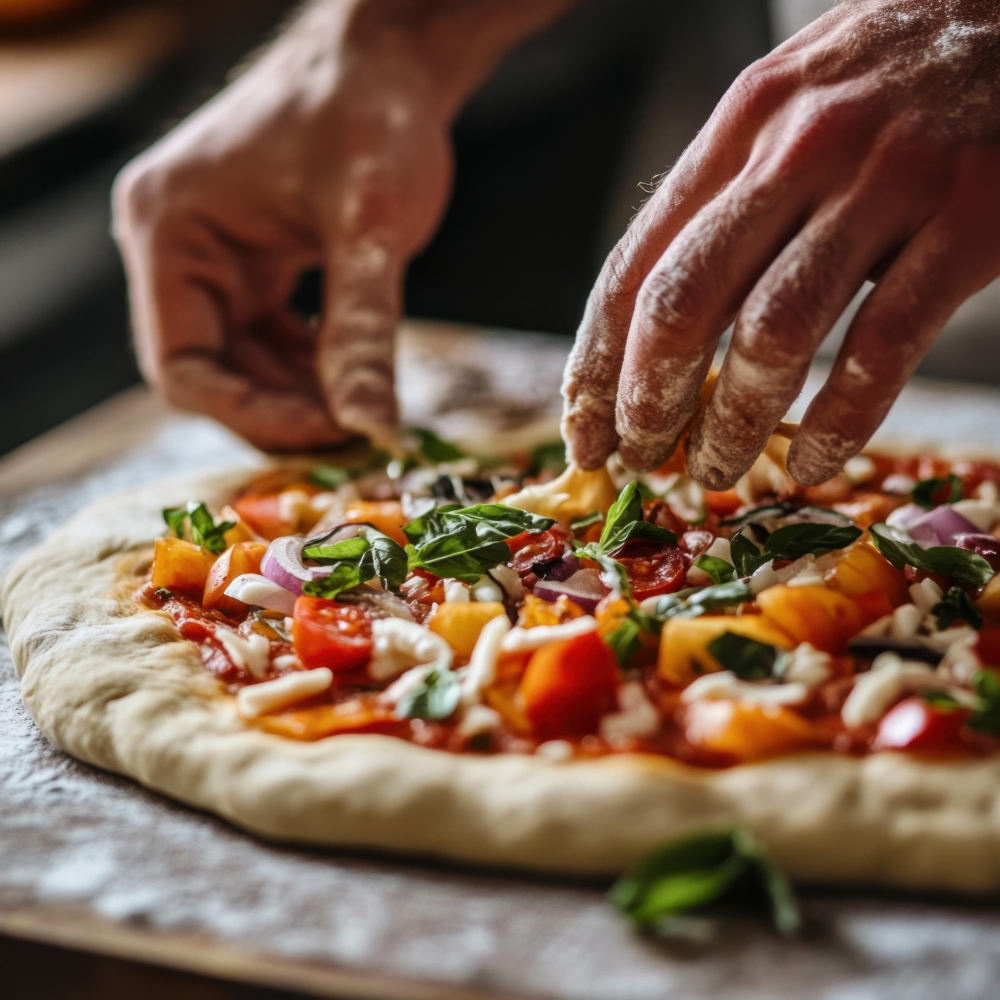 Pizza selber belegen