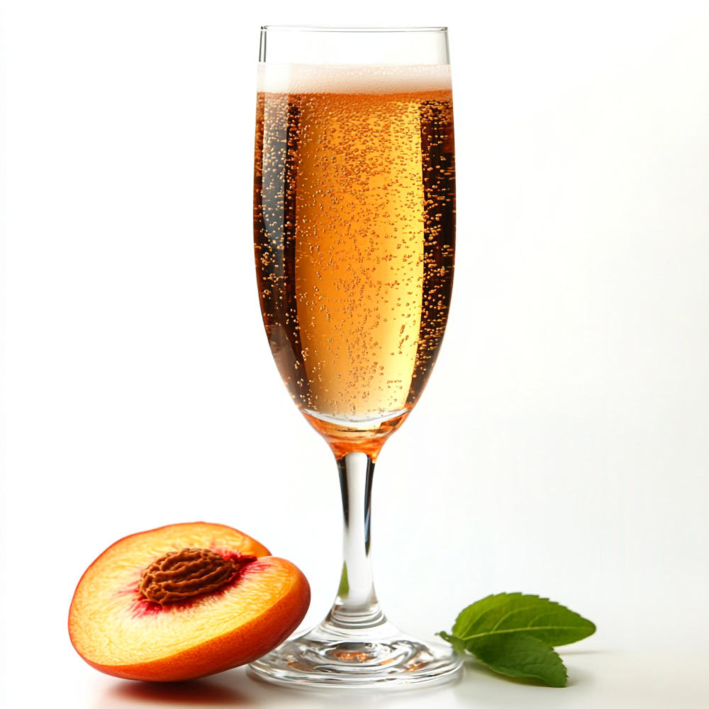 Sekt mit Pfirsich