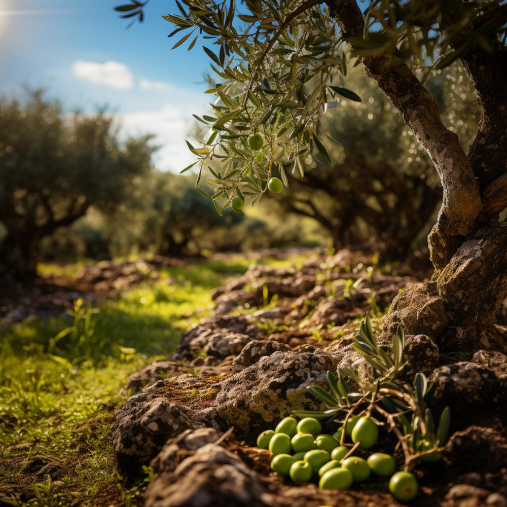 Der Olivenbaum im Sonnenlicht