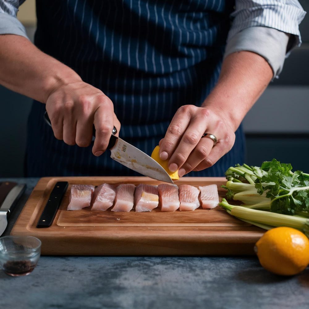 Zitrone auf Fischschnitte