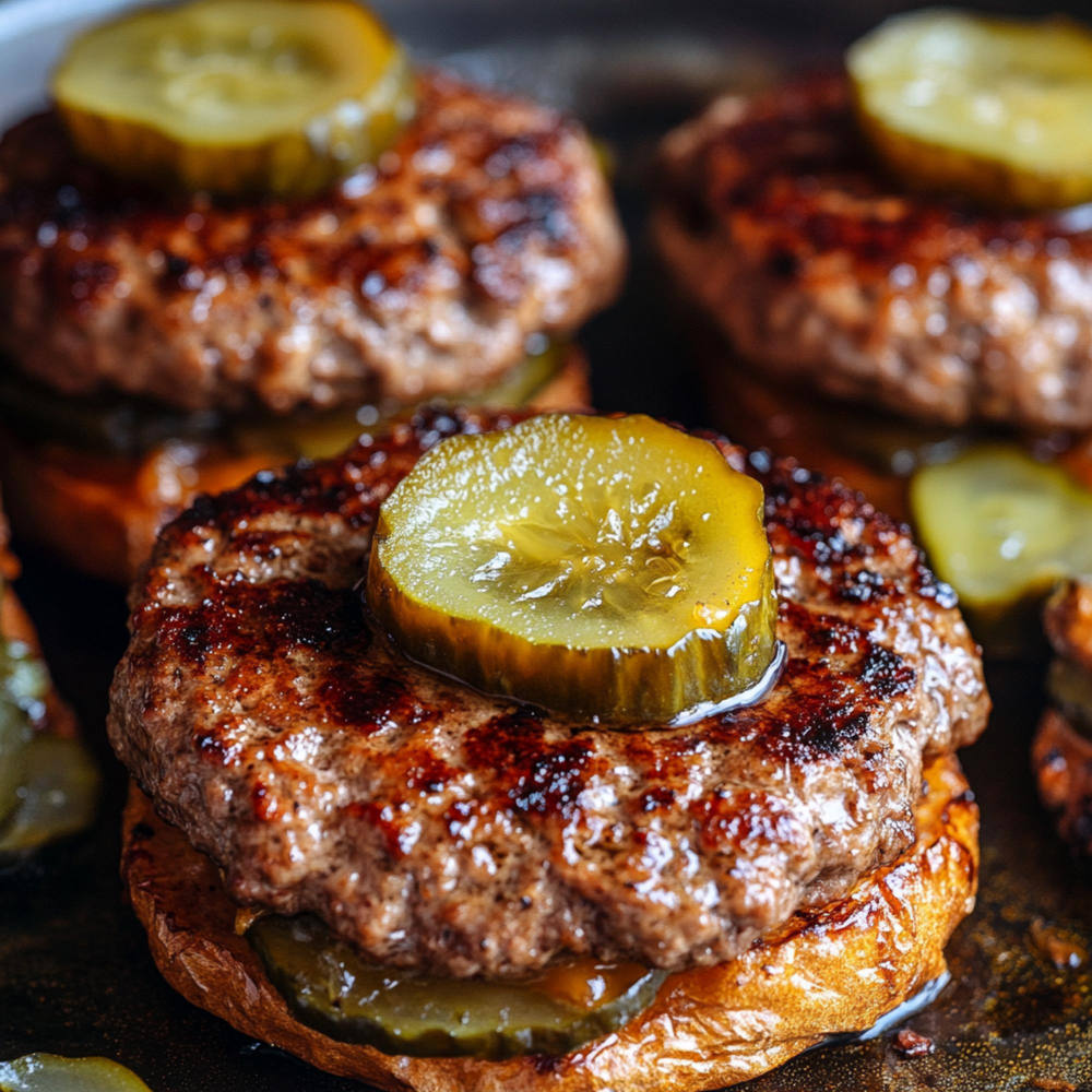 Köstliche hausgemachte Slider mit Gurken