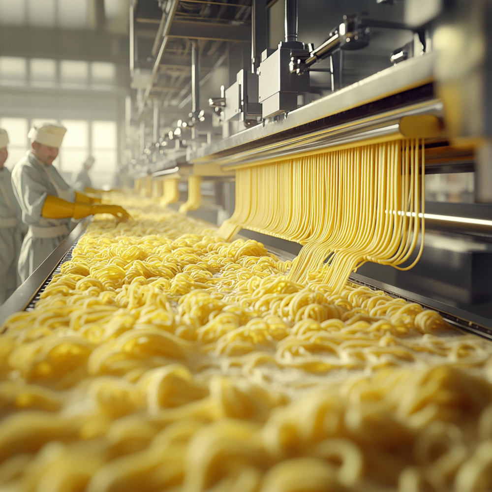 Prozess der Herstellung frischer Nudeln
