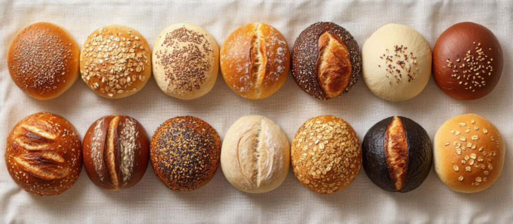 Verschiedene handwerkliche Brotrollen