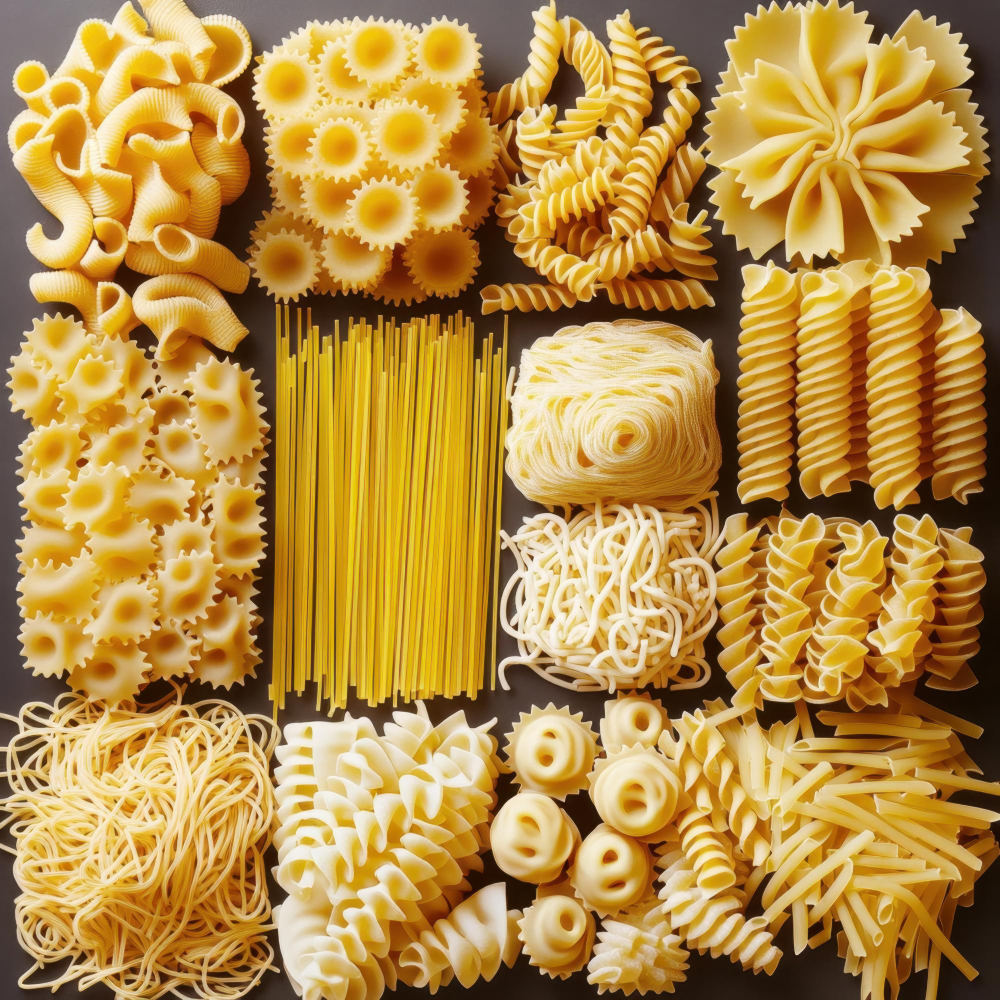 Verschiedene Pastaformen und -typen Sortiment
