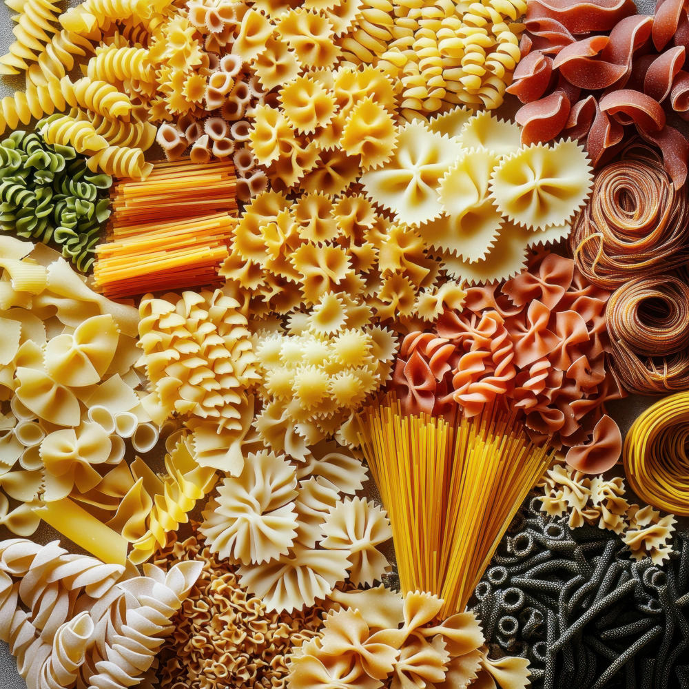 Verschiedene Pastaformen und -typen Sortiment