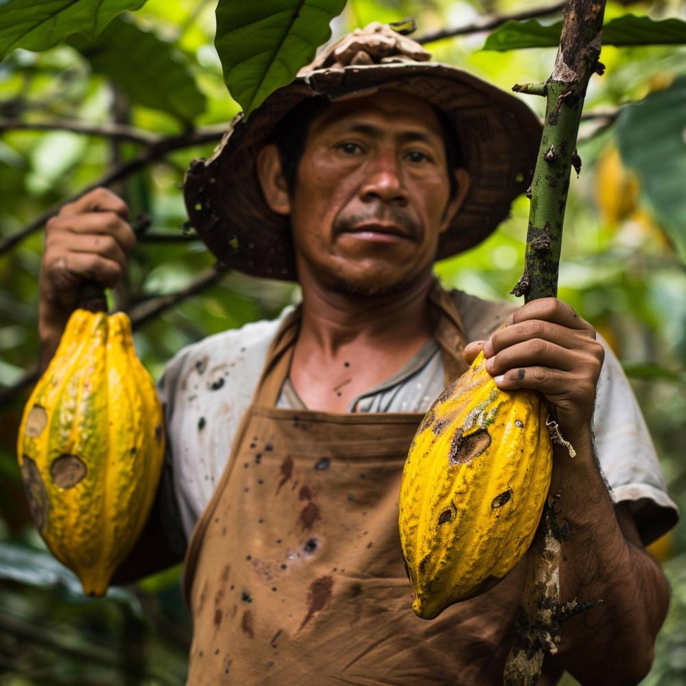 Kakaobohnen und getrocknete kakaobohnen